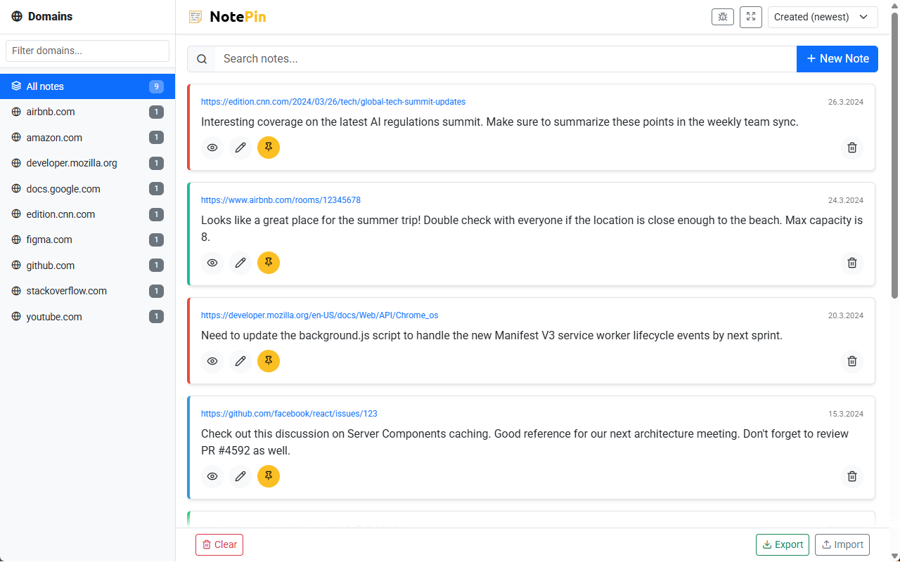 NotePin fullscreen in light mode